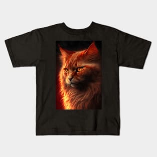 Serious Cat portrait Kids T-Shirt